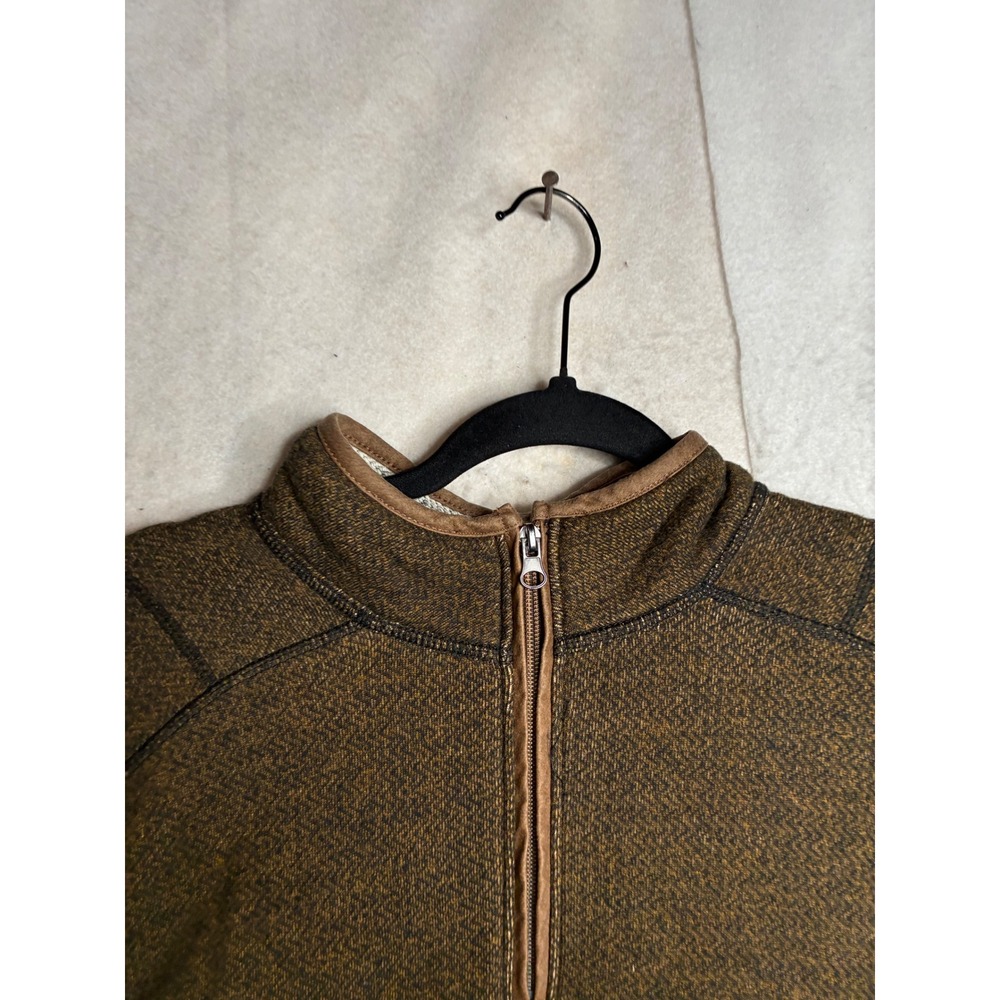 Dakota Grizzly Mens XL Quarter Zip Pullover Brown Charcoal Colorblock Sweater - Picture 2 of 12